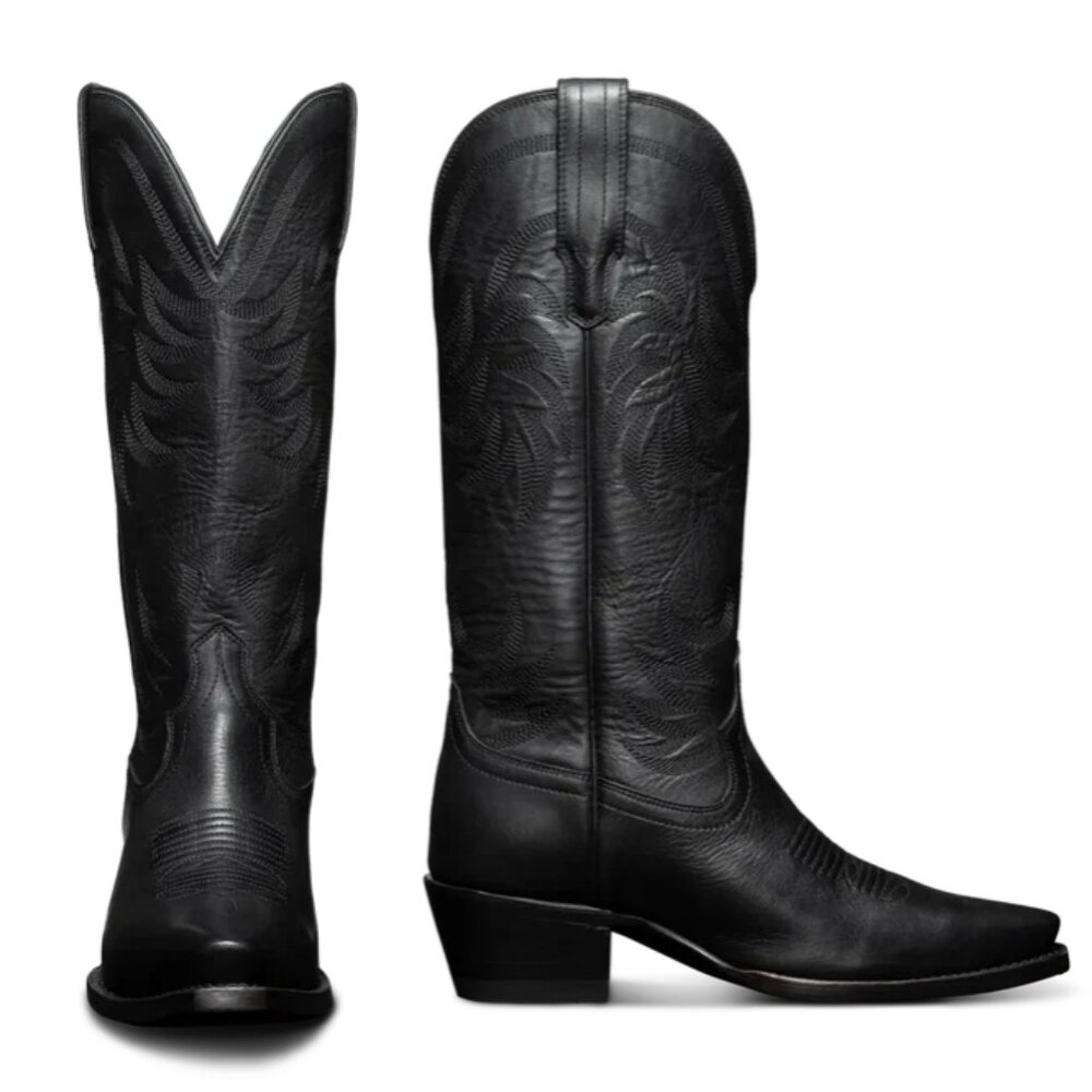 Tecova Black Cowgirl Cowboy Boots — The Annie Women's Size 6.5